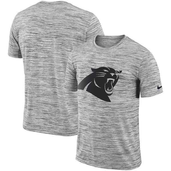 Carolina Panthers Heathered Black Sideline Legend Velocity Travel Performance Nike T-Shirt